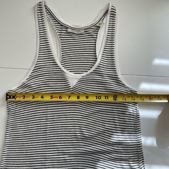 Maison Scotch and Soda Silk Blend Mini Stripe Racerback Tank Top Size Small - Picture 6 of 6